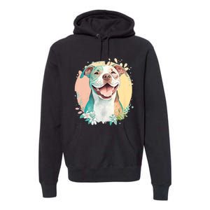 Pit Bull Mom Dog Lover Colorful Artistic Pitbull Owner Women Premium Hoodie