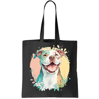 Pit Bull Mom Dog Lover Colorful Artistic Pitbull Owner Women Tote Bag