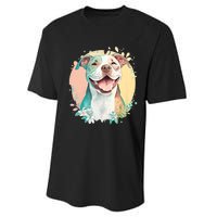 Pit Bull Mom Dog Lover Colorful Artistic Pitbull Owner Women Performance Sprint T-Shirt