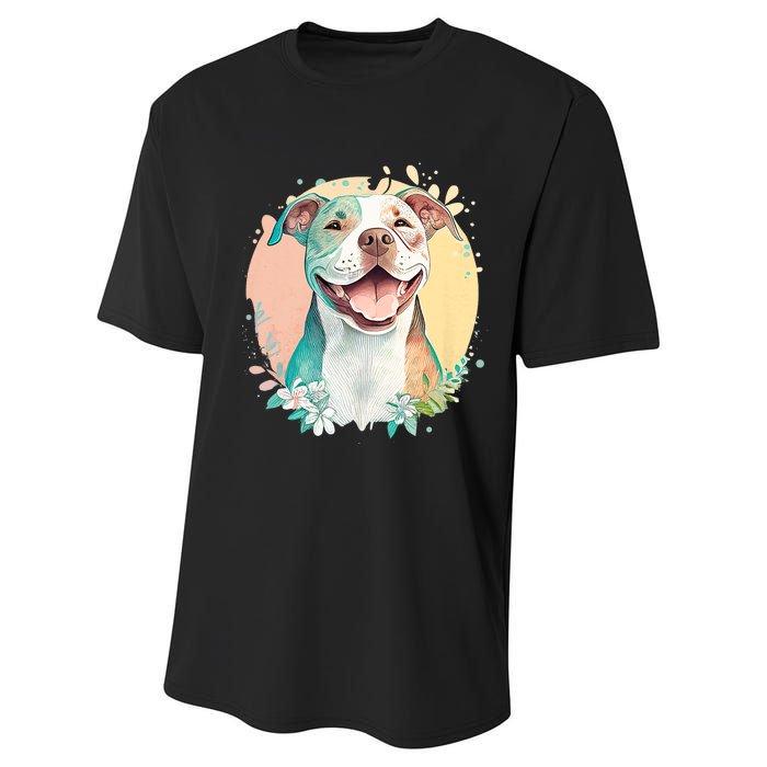 Pit Bull Mom Dog Lover Colorful Artistic Pitbull Owner Women Performance Sprint T-Shirt