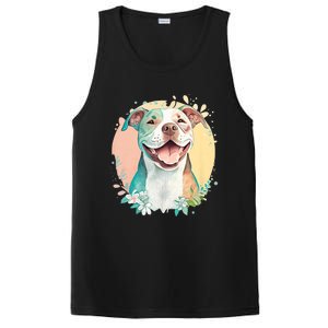 Pit Bull Mom Dog Lover Colorful Artistic Pitbull Owner Women PosiCharge Competitor Tank