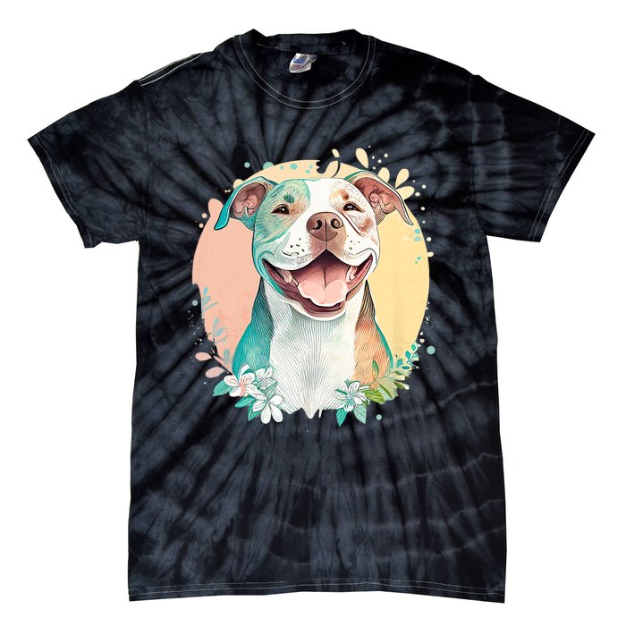 Pit Bull Mom Dog Lover Colorful Artistic Pitbull Owner Women Tie-Dye T-Shirt