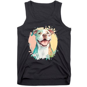 Pit Bull Mom Dog Lover Colorful Artistic Pitbull Owner Women Tank Top