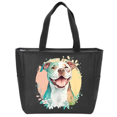 Pit Bull Mom Dog Lover Colorful Artistic Pitbull Owner Women Zip Tote Bag