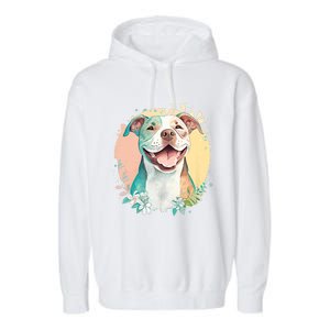 Pit Bull Mom Dog Lover Colorful Artistic Pitbull Owner Women Garment-Dyed Fleece Hoodie