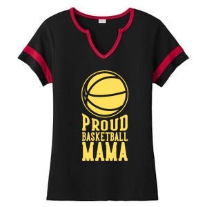 Proud Basketball Mama Mom Mother Gift Ladies Halftime Notch Neck Tee