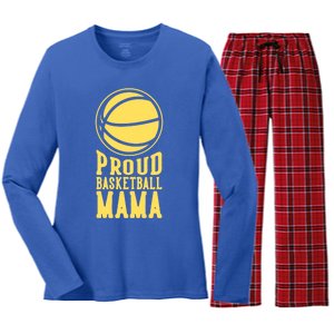 Proud Basketball Mama Mom Mother Gift Women's Long Sleeve Flannel Pajama Set 