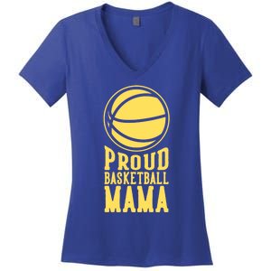 Proud Basketball Mama Mom Mother Gift Women's V-Neck T-Shirt