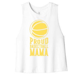 Proud Basketball Mama Mom Mother Gift Women's Racerback Cropped Tank