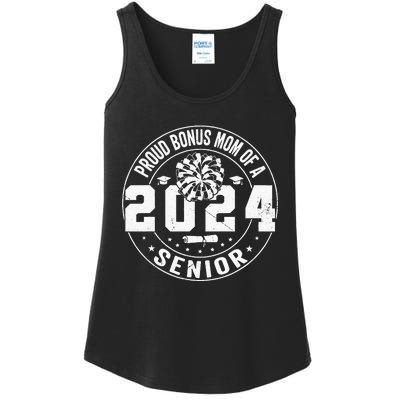 Proud Bonus mom of a 2024 Senior Cheerleader Cheer Bonus mom Ladies Essential Tank