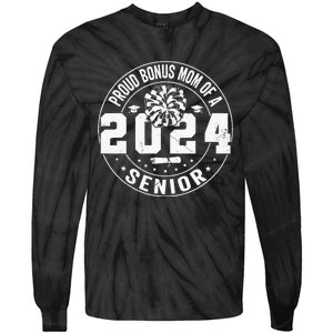 Proud Bonus mom of a 2024 Senior Cheerleader Cheer Bonus mom Tie-Dye Long Sleeve Shirt