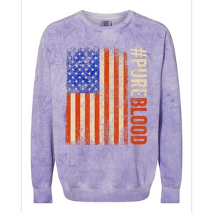 Pure Blood Movement #Pureblood Freedom American Colorblast Crewneck Sweatshirt