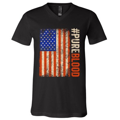 Pure Blood Movement #Pureblood Freedom American V-Neck T-Shirt