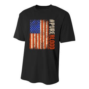 Pure Blood Movement #Pureblood Freedom American Youth Performance Sprint T-Shirt