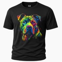 Pit Bull Mom Dog Lover Colorful Artistic Pitbull Owner Women Cooling Performance Crew T-Shirt