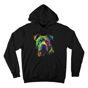 Pit Bull Mom Dog Lover Colorful Artistic Pitbull Owner Women Hoodie