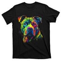 Pit Bull Mom Dog Lover Colorful Artistic Pitbull Owner Women T-Shirt