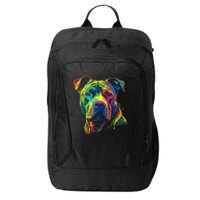 Pit Bull Mom Dog Lover Colorful Artistic Pitbull Owner Women City Backpack