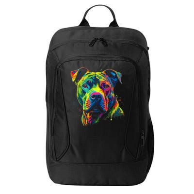 Pit Bull Mom Dog Lover Colorful Artistic Pitbull Owner Women City Backpack