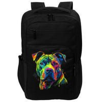 Pit Bull Mom Dog Lover Colorful Artistic Pitbull Owner Women Impact Tech Backpack