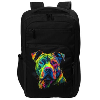 Pit Bull Mom Dog Lover Colorful Artistic Pitbull Owner Women Impact Tech Backpack