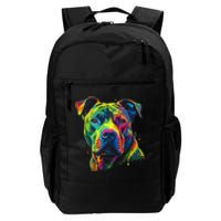 Pit Bull Mom Dog Lover Colorful Artistic Pitbull Owner Women Daily Commute Backpack