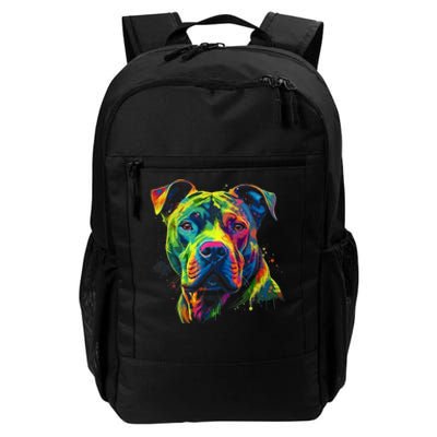 Pit Bull Mom Dog Lover Colorful Artistic Pitbull Owner Women Daily Commute Backpack