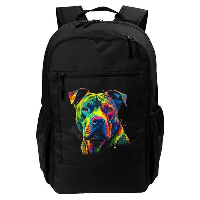 Pit Bull Mom Dog Lover Colorful Artistic Pitbull Owner Women Daily Commute Backpack