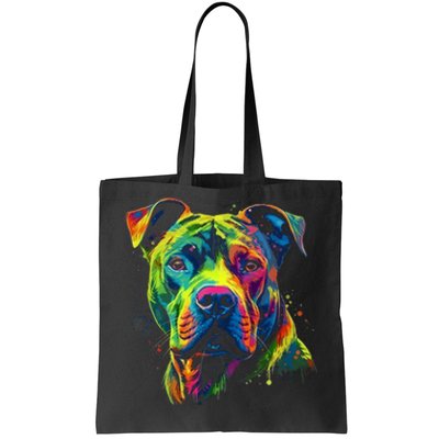 Pit Bull Mom Dog Lover Colorful Artistic Pitbull Owner Women Tote Bag