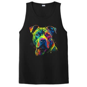 Pit Bull Mom Dog Lover Colorful Artistic Pitbull Owner Women PosiCharge Competitor Tank