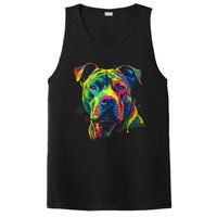 Pit Bull Mom Dog Lover Colorful Artistic Pitbull Owner Women PosiCharge Competitor Tank