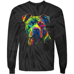 Pit Bull Mom Dog Lover Colorful Artistic Pitbull Owner Women Tie-Dye Long Sleeve Shirt