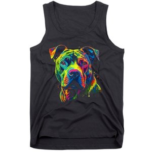 Pit Bull Mom Dog Lover Colorful Artistic Pitbull Owner Women Tank Top