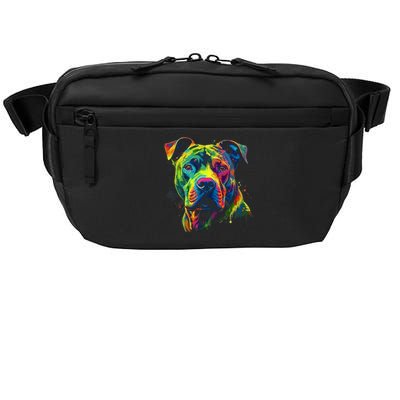 Pit Bull Mom Dog Lover Colorful Artistic Pitbull Owner Women Crossbody Pack