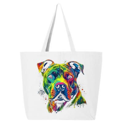 Pit Bull Mom Dog Lover Colorful Artistic Pitbull Owner Women 25L Jumbo Tote