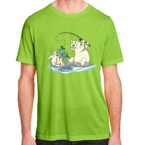 Polar Bear Mom Ice Fishing With Her Gift Adult ChromaSoft Performance T-Shirt