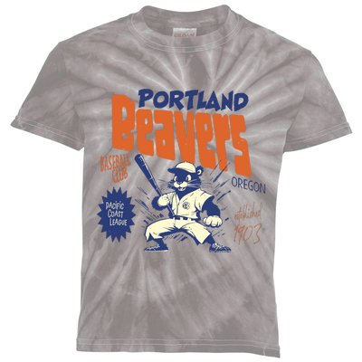 Portland Beavers Minor League Baseball Team 1903 Kids Tie-Dye T-Shirt