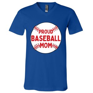 Proud Baseball Mom Baseball Mama Gift V-Neck T-Shirt