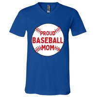 Proud Baseball Mom Baseball Mama Gift V-Neck T-Shirt