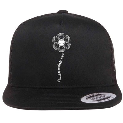 Proud Baseball Mom Cute Sunflower Flower Mothers Day Cool Funny Gift Flatbill Hat