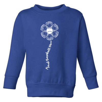 Proud Baseball Mom Cute Sunflower Flower Mothers Day Cool Funny Gift Toddler Sweatshirt