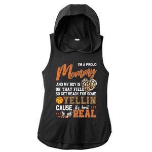 Proud Basketball Mommy Basketball Family Matching Gift Ladies PosiCharge Tri-Blend Wicking Draft Hoodie Tank