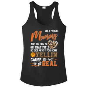 Proud Basketball Mommy Basketball Family Matching Gift Ladies PosiCharge Competitor Racerback Tank