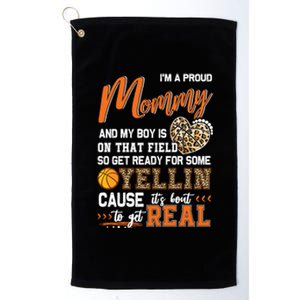 Proud Basketball Mommy Basketball Family Matching Gift Platinum Collection Golf Towel