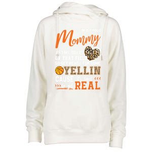 Proud Basketball Mommy Basketball Family Matching Gift Womens Funnel Neck Pullover Hood