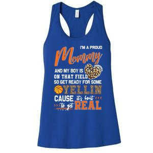 Proud Basketball Mommy Basketball Family Matching Gift Women's Racerback Tank