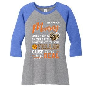 Proud Basketball Mommy Basketball Family Matching Gift Women's Tri-Blend 3/4-Sleeve Raglan Shirt