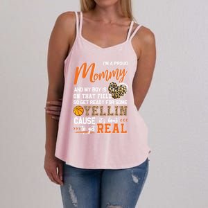 Proud Basketball Mommy Basketball Family Matching Gift Women's Strappy Tank