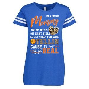 Proud Basketball Mommy Basketball Family Matching Gift Enza Ladies Jersey Football T-Shirt