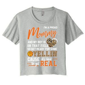 Proud Basketball Mommy Basketball Family Matching Gift Women's Crop Top Tee